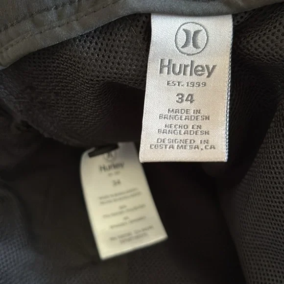 Hurley EUC Men’s black shorts size 34 - Picture 4 of 5